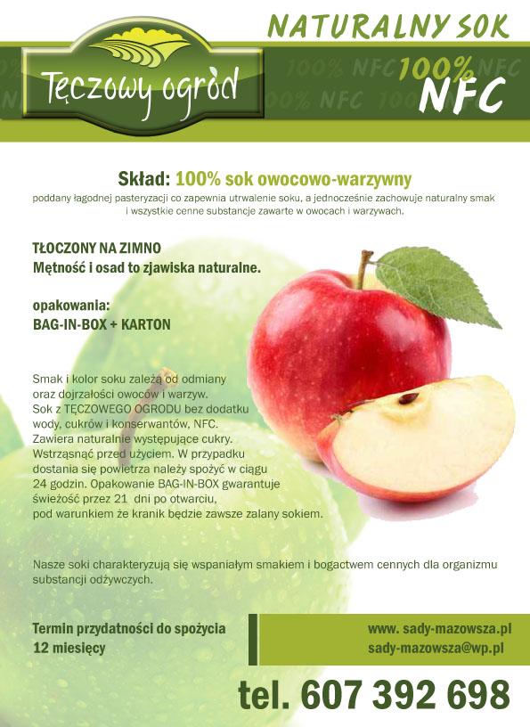 Ulotka soku jabłkowego NFC